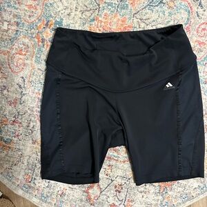 adidas Black High-Waist Athletic Shorts